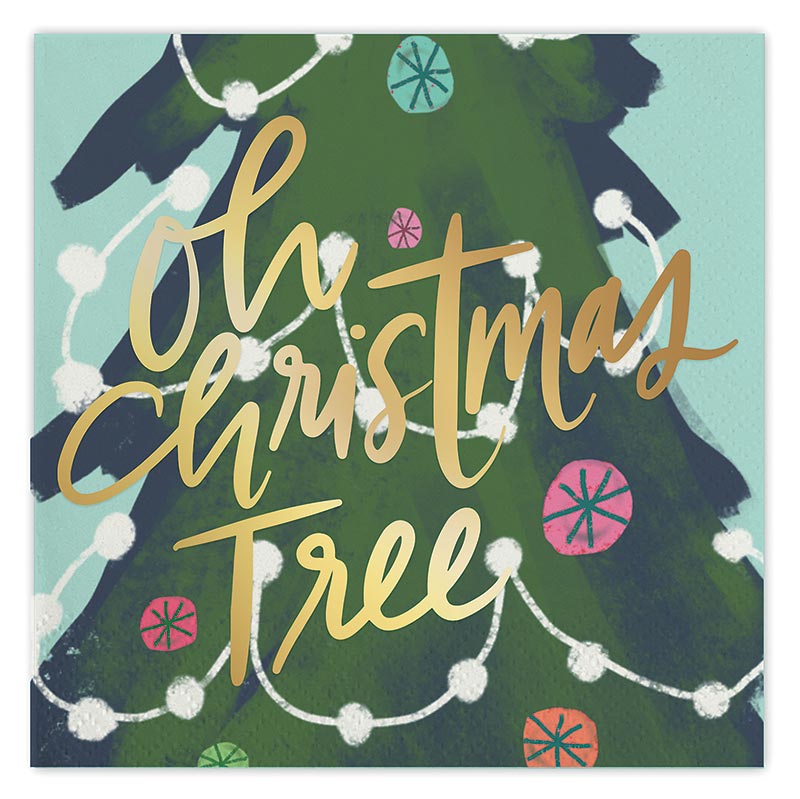 Beverage Napkins - Oh Christmas Tree