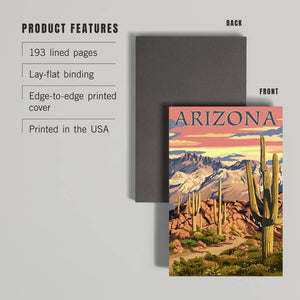 Arizona, Desert Cactus Trail Sunset - Premium Journal