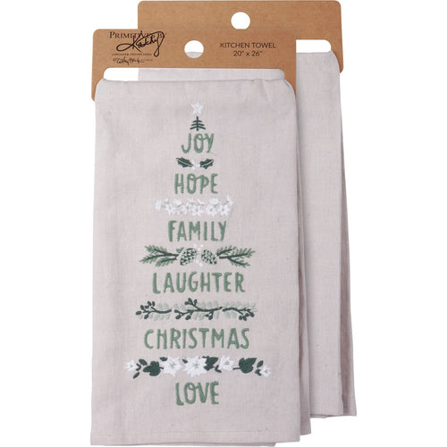 Family Laughter Christmas - Dish Towel