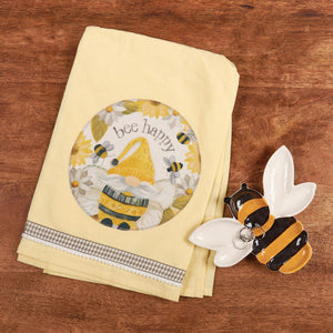 Bee Happy Gnome - Dish Towel