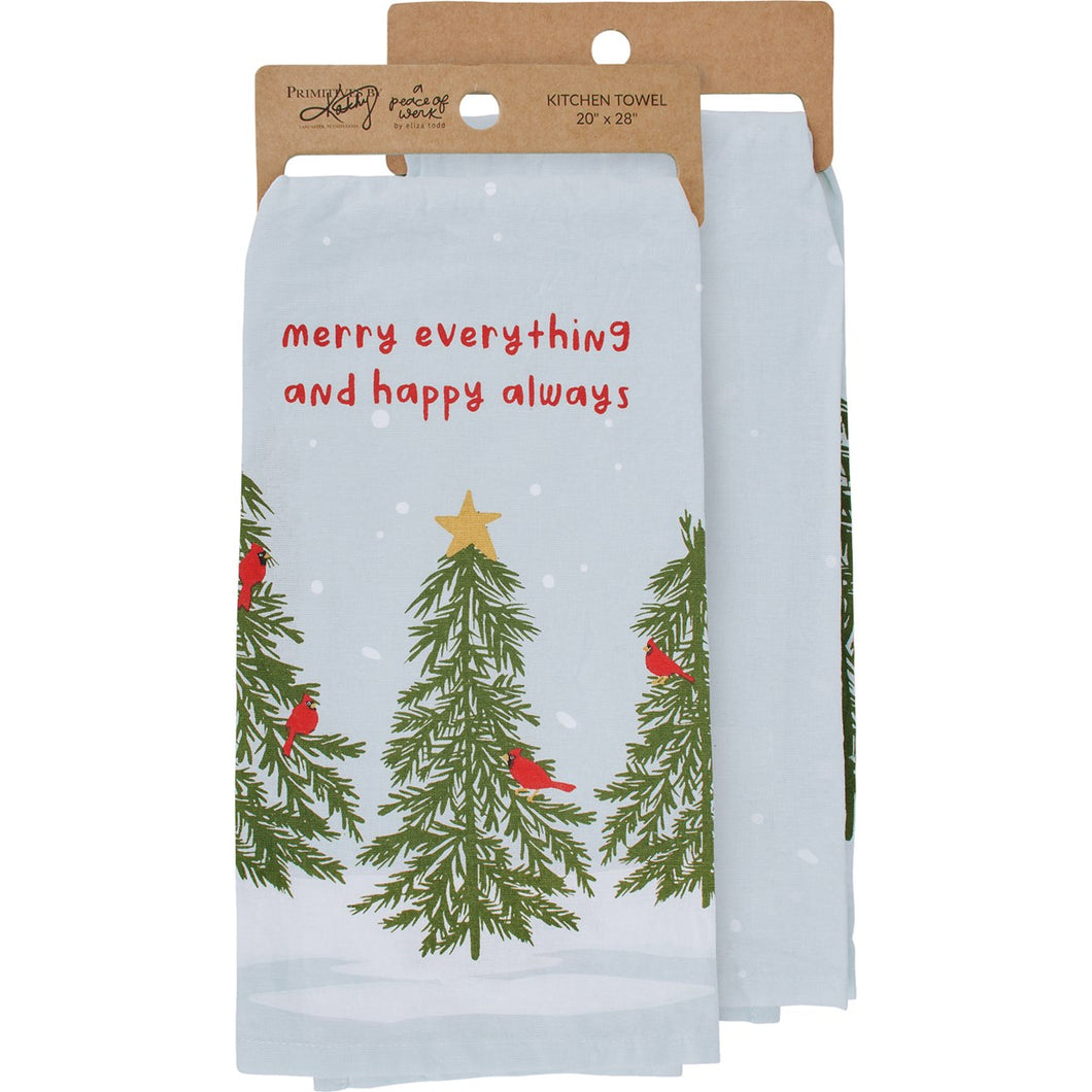 Merry Everything Cardinal  - Dish Towel