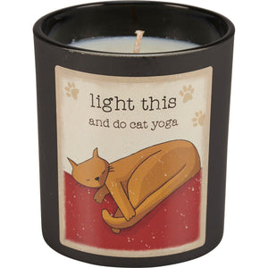 Light This And Do Cat Yoga Jar Candle