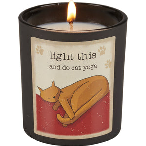 Light This And Do Cat Yoga Jar Candle