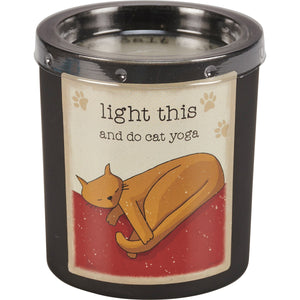 Light This And Do Cat Yoga Jar Candle