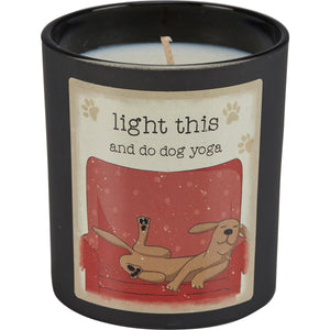 Light This And Do Dog Yoga Jar Candle