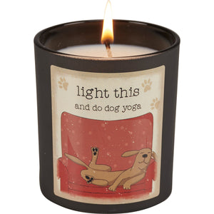 Light This And Do Dog Yoga Jar Candle