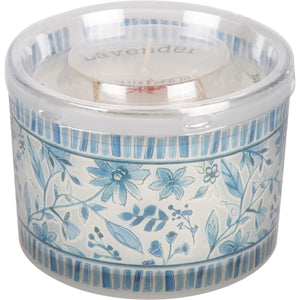 Blue Florals Jar Candle - Lavender