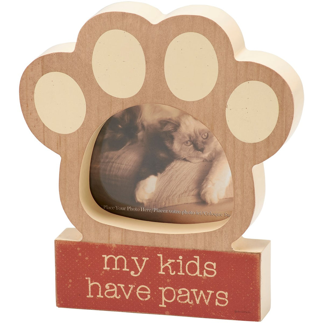 My Kids Have Paws Block Photo Frame