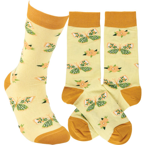 Socks - Yellow Butterfly