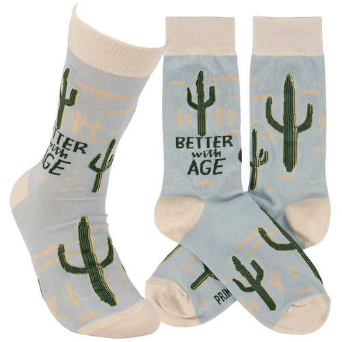 Socks - Better With Age Cactus