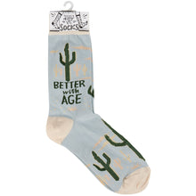 Load image into Gallery viewer, Socks - Better With Age Cactus
