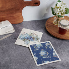 Load image into Gallery viewer, Blue Floral Swedish Dishcloth Set
