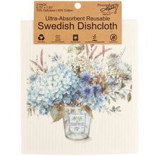 Load image into Gallery viewer, Blue Floral Swedish Dishcloth Set
