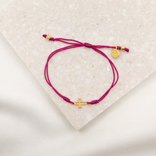 Load image into Gallery viewer, Filled by Faith Open Cross Bracelet Gold
