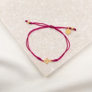 Filled by Faith Open Cross Bracelet Gold