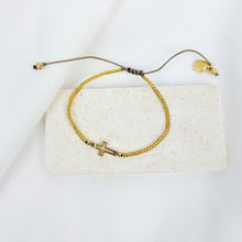Load image into Gallery viewer, Filled by Faith Cross Bracelet
