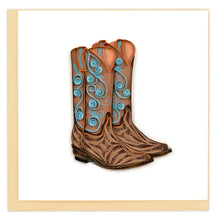 Load image into Gallery viewer, Quilled Cowboy Boots Greeting Card
