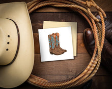 Load image into Gallery viewer, Quilled Cowboy Boots Greeting Card
