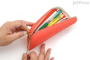 Lihit Lab Bloomin  Zippered Pen Case - Poppy Red