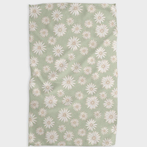 Daisy Days Neutral Kitchen Tea Towel by Geometry