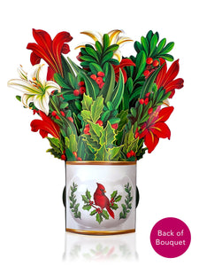 Winter Joy with Cardinal - Pop up Flower Bouquet