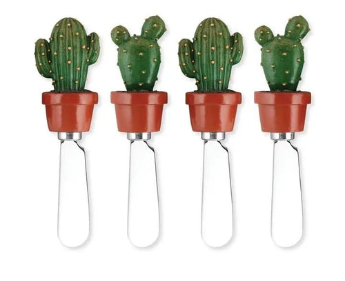 4-Piece Prickly Pear Cactus Cheese Spreaders Set