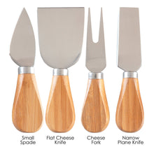 Load image into Gallery viewer, 4-Piece Cheese Tool Set - Bamboo Handles
