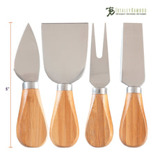 Load image into Gallery viewer, 4-Piece Cheese Tool Set - Bamboo Handles
