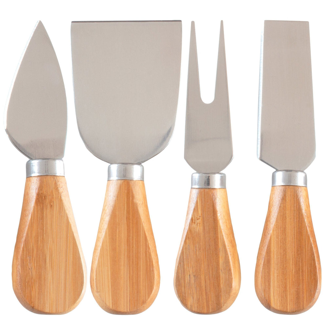 4-Piece Cheese Tool Set - Bamboo Handles