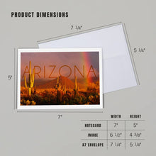 Load image into Gallery viewer, Notecard -  Arizona, Cactus &amp; Rainbow Photograph
