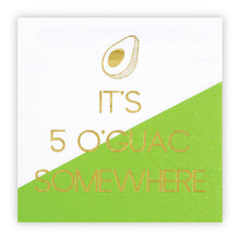 Load image into Gallery viewer, 5 O'Guac Somewhere Cocktail Napkins

