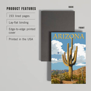 Arizona, Saguaro Cactus & Roadrunner - Premium Journal