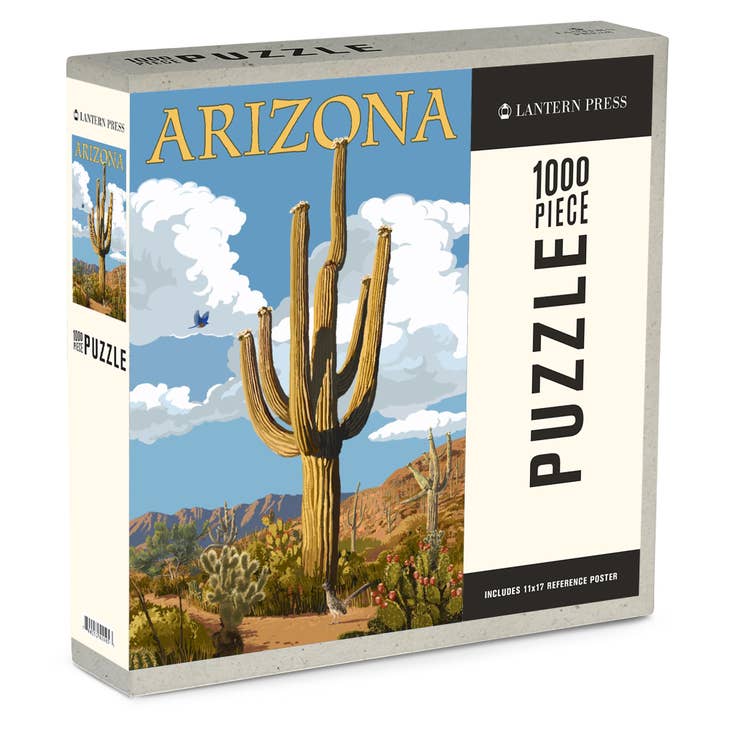 Arizona Saguaro Cactus & Roadrunner - 1000 Piece Puzzle