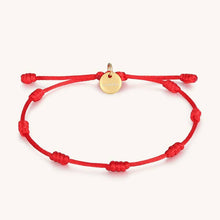 Load image into Gallery viewer, 7 Knots of Protection Thread Bracelet - Red Silk
