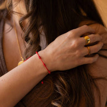 Load image into Gallery viewer, 7 Knots of Protection Thread Bracelet - Red Silk
