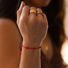 Load image into Gallery viewer, 7 Knots of Protection Thread Bracelet - Red Silk
