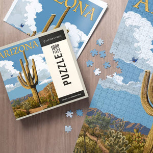 Arizona Saguaro Cactus & Roadrunner - 1000 Piece Puzzle