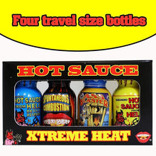 Load image into Gallery viewer, Travel Size Xtreme Hot Sauce 4 Pack
