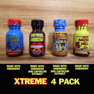 Travel Size Xtreme Hot Sauce 4 Pack