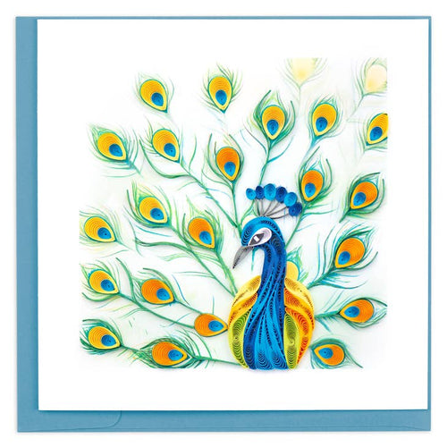Peacock Feather Display Quilling Card