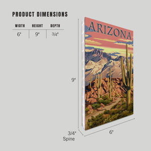 Arizona, Desert Cactus Trail Sunset - Premium Journal