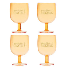 Load image into Gallery viewer, Acrylic Stackable Wine Glass - Sunshine and Cocktails - Set of 4
