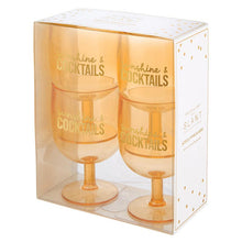 Load image into Gallery viewer, Acrylic Stackable Wine Glass - Sunshine and Cocktails - Set of 4
