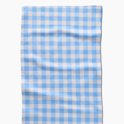 Angelic Sky Gingham Kitchen Tea Towel by Geometry