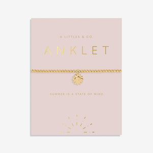 Anklet - Gold Sun,  10.2" Adjustable Length