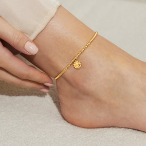 Anklet - Gold Sun,  10.2" Adjustable Length