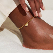 Load image into Gallery viewer, Anklet - Hammered Heart in Gold-Tone Plating
