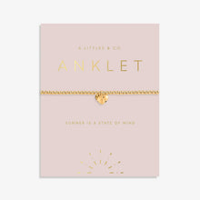 Load image into Gallery viewer, Anklet - Hammered Heart in Gold-Tone Plating
