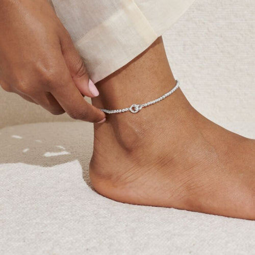 Anklet - Linked Circles Anklet In Silver Plating