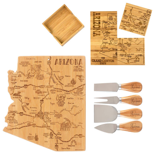 Arizona Set: Charcuterie Board, Cheese Tools & Coasters